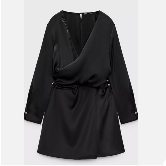 ZARA satin effect wrap jumpsuit/ romper (small) - Picture 3 of 6